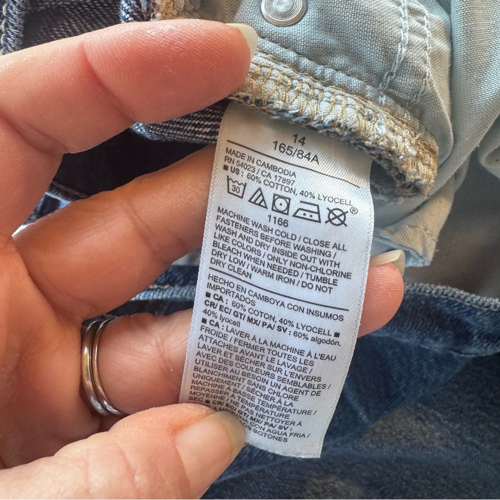 Old navy drapery denim high rise baggy Wide-Leg Denim Jeans size 14 - Picture 8 of 8